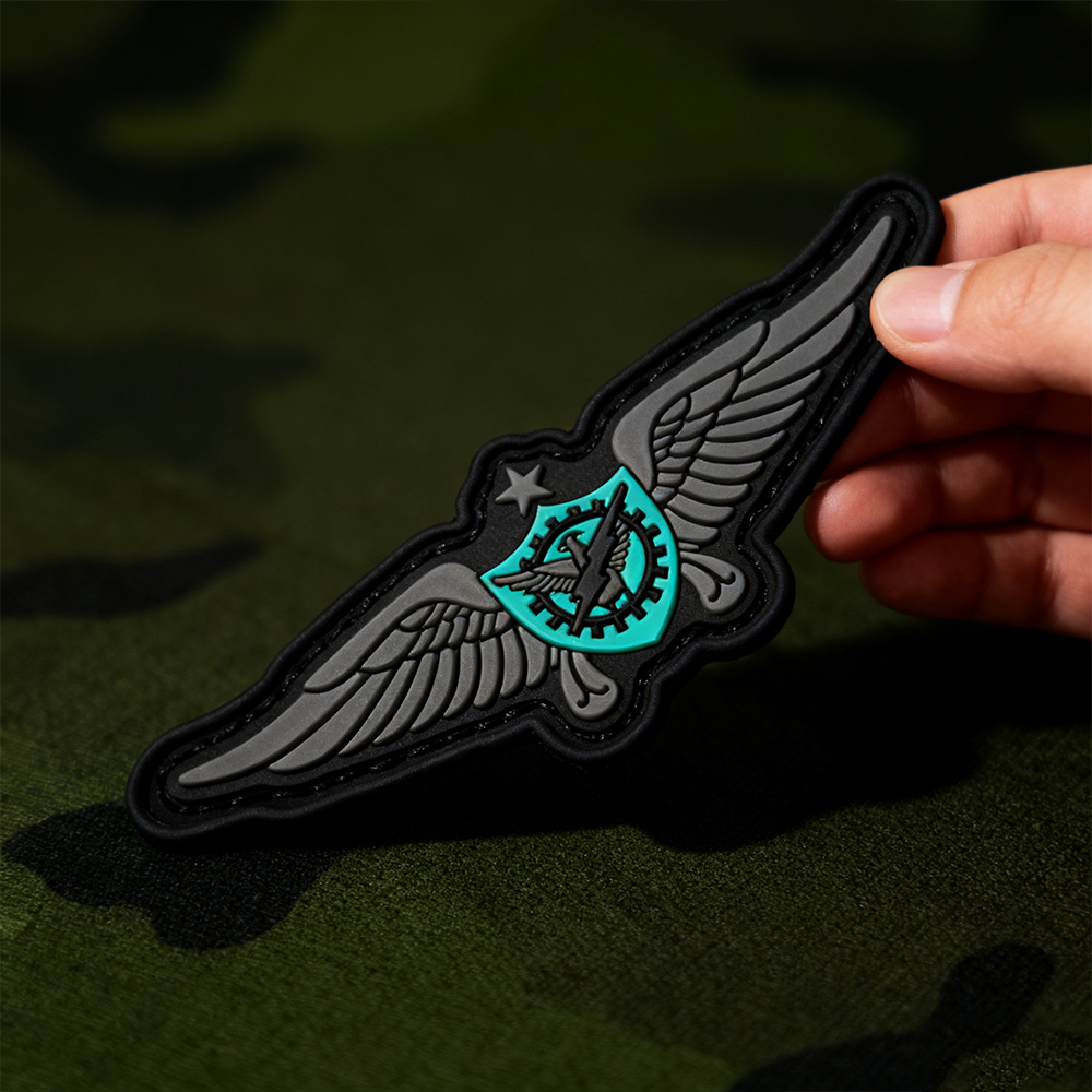 Brazil PMESP Public Service Patrol Unit PVC Patch 3D Soft Rubber Short Badge with Hook and Loop Backing