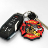 Custom Firefighter Double Sided Soft PVC Rubber Keychain Personalized Logo Key Ring Promotional Souvenir Gift Key Holder