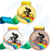 Blank metal 3d sport race riding Bike Ride bicycle cheap custom award cycling medal with ribbon