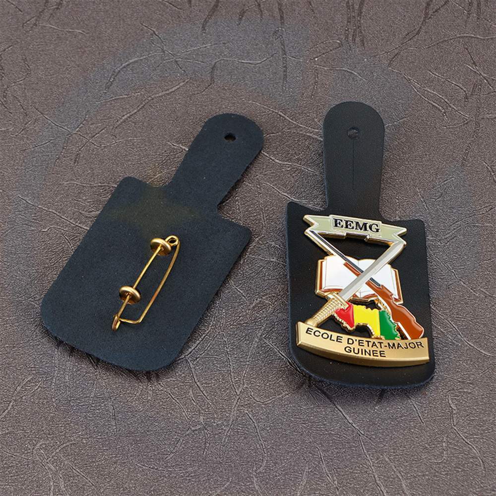 Hard Enamel Leather Mold Cap Emblem Custom Manufacturers Produce Metal Cap Emblem Epaulette Badges Die-cast Drop Oil Badges