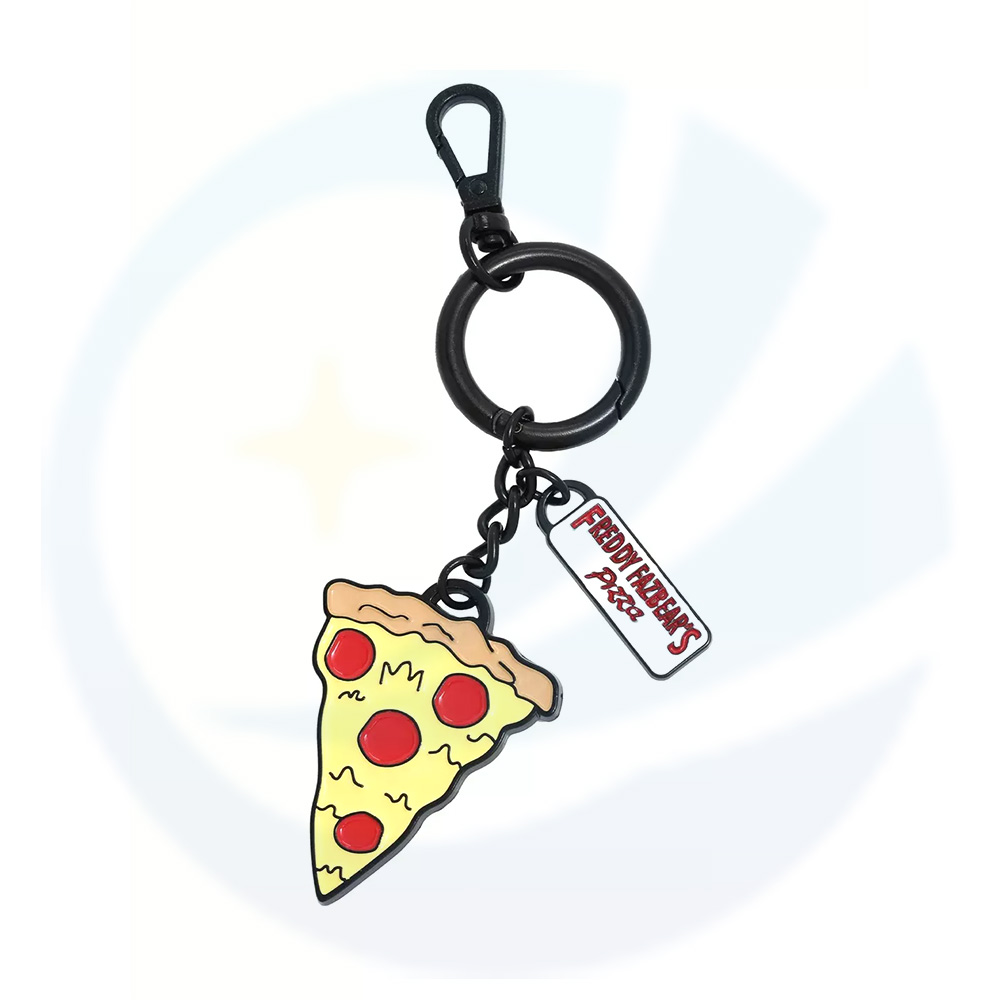 Cute Cake True Love Pizza Food Enamel Keychains 