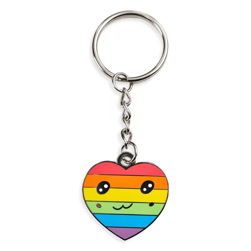 Gay Pride Key Ring Offset Printed Logo Metal Key Chain