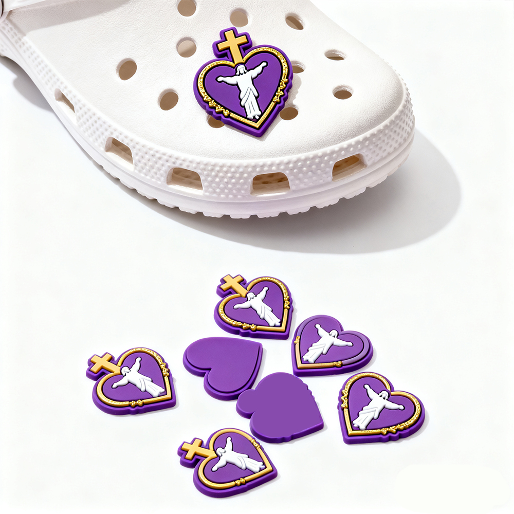 Wholesale Christian Shoe Amulet Religious Jesus God PVC Clog Shoe Amulet Suitable for Adult Women Religious Shoe Amulet