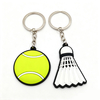 Soft PVC Tennis Badminton Keychains Wholesale Durable Promotional Key Rings Bulk Personalized Corporate Gifts