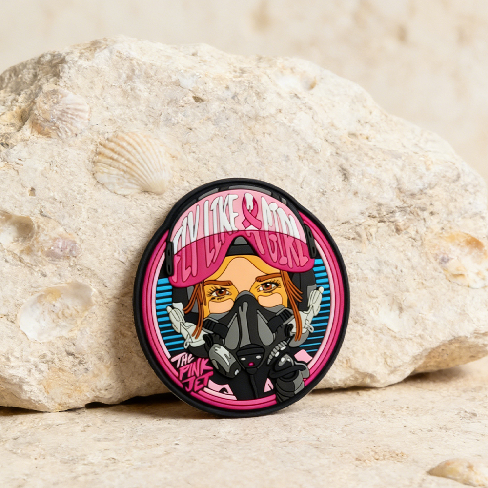 USA Breast Cancer Awareness Month PVC Patch Custom Pink Ribbon Soft Rubber Patch for Clothing Bags Accessories Support Gifts