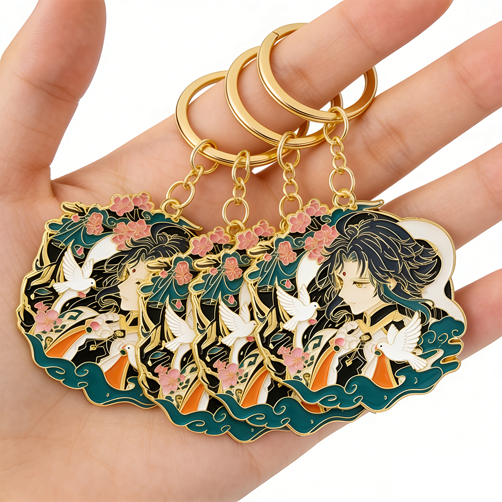 Promotion Gift Wholesale Cute Car Cartoon Animal Custom Logo Blank Soft Hard Enamel Metal Key Chain Custom Keychain