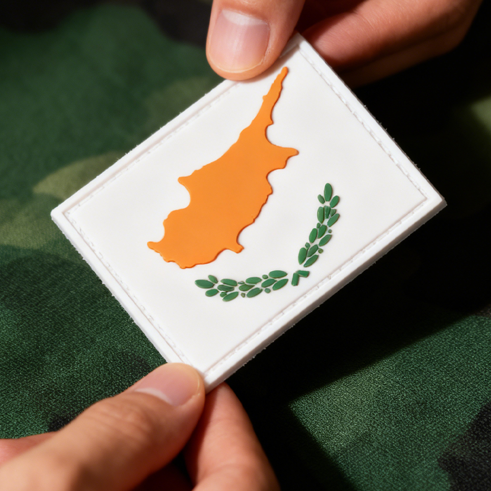PVC Patch Morale Patch Cyprus Flag Custom Soft Rubber Cyprus Emblem Durable PVC Badge for Clothing Bags Outdoor Gear