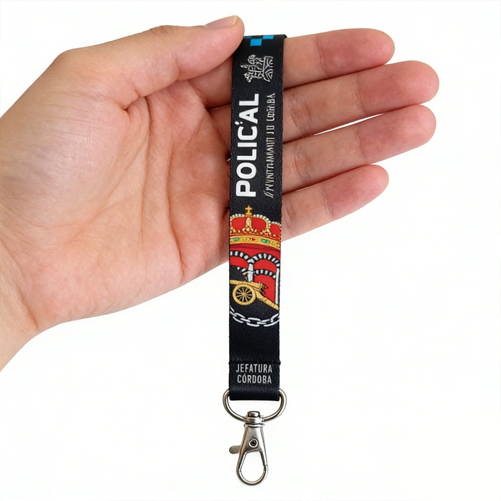 Custom Spanish Police Lanyard for ID Badge Key Holder Uniform Accessory OEM Manufacturer