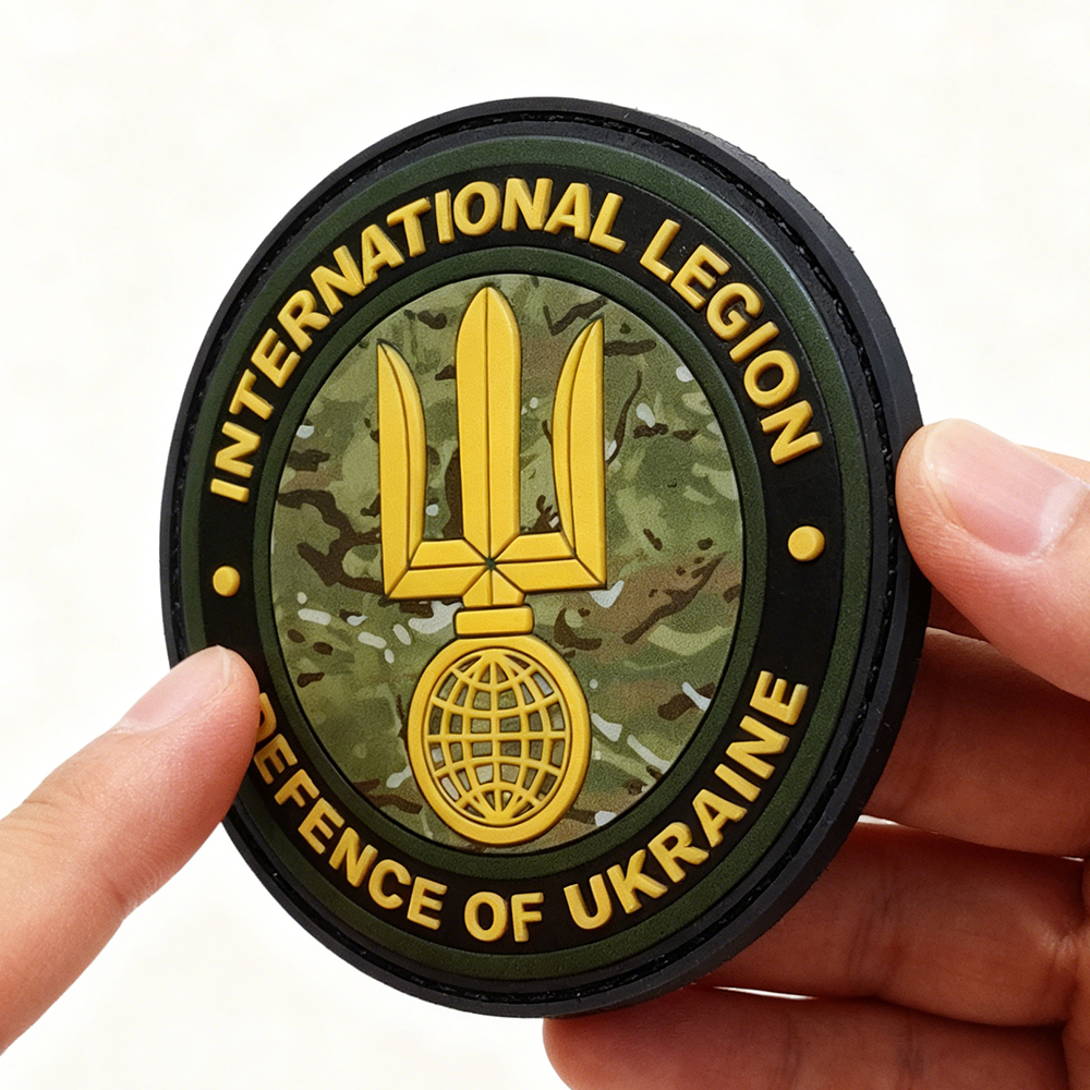 International Morale Support Legion Ukraine Camo PVC Patch Custom Soft Rubber Patch Durable Camo Emblem for Apparel Bags Gear