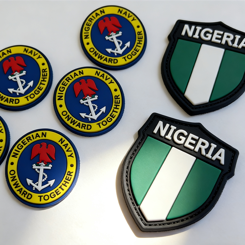 Custom Logo 3D Heat Press Transfer Transparent Silicone Beanie Custom NIGERIA PVC Soft Rubber Patches Labels with Velcro