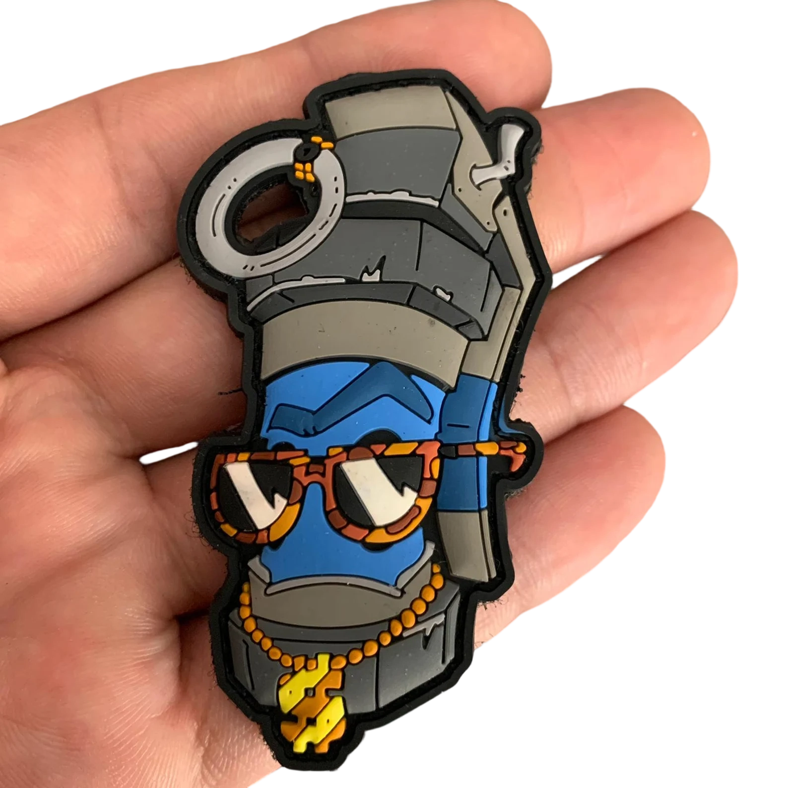 Cartoon Canister Character PVC Patch Funny Morale Style Soft Rubber Patch for Backpacks Vests Hats and Collection Display