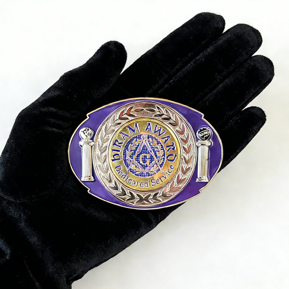 Philippines Pinoy Masons Metal Enamel Wide Belt Buckle Classic Craft Buckle for Formal Wear and Collector Display