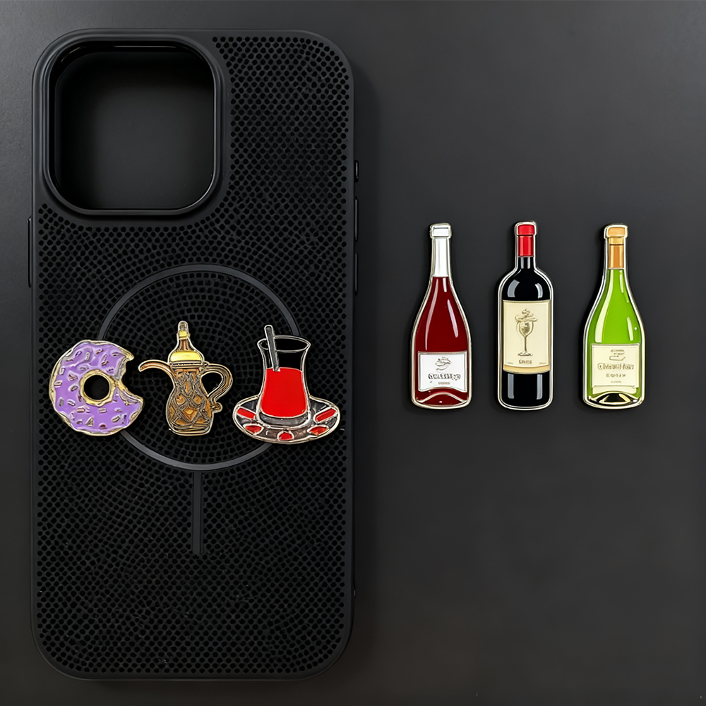 Custom Phone Sticker Metal Badges MATCHA Metal Lapel Pin for Mobile Phone