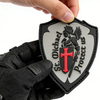 Custom St Michael Protect Us PVC Patch Soft Rubber Religious Patch Durable PVC Emblem for Bags Jackets and Accessories
