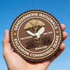 Round European Style PVC Morale Patch Parachute Eagle Design Custom Soft Rubber Badge for Gear Bags and Collectors