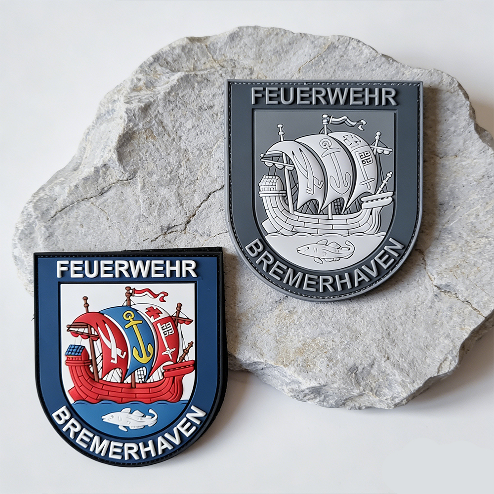 Germany Bremerhaven Fire Department PVC Patch Custom Soft Rubber Feuerwehr Bremerhaven Emblem for Apparel Gear and Collectors