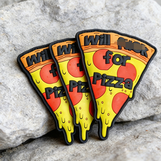 Custom Funny Taco Pizza Food Rubber PVC Patch Cartoon Style Soft PVC Patch for Bags Hats Backpacks and Accessories