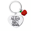 Teachers' Day Gift Apple Heart Engraved Pendant Gratefully Gift Stainless Steel Keychain for Women