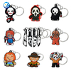 Factory Direct Customized Ready to Ship Wholesale Skeleton Key Ring 2D Rubber Key Chain Halloween Horror Movie Soft PVC Keychain