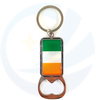 Fashion ireland lucky clover leaf metal country flag souvenir metal zinc alloy keyring keychain