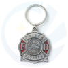 custom antique silver enamel 3D fire alarm metal keychain