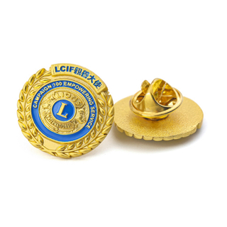 Lions Club Badges Custom Soft Enamel Round Logo Pin
