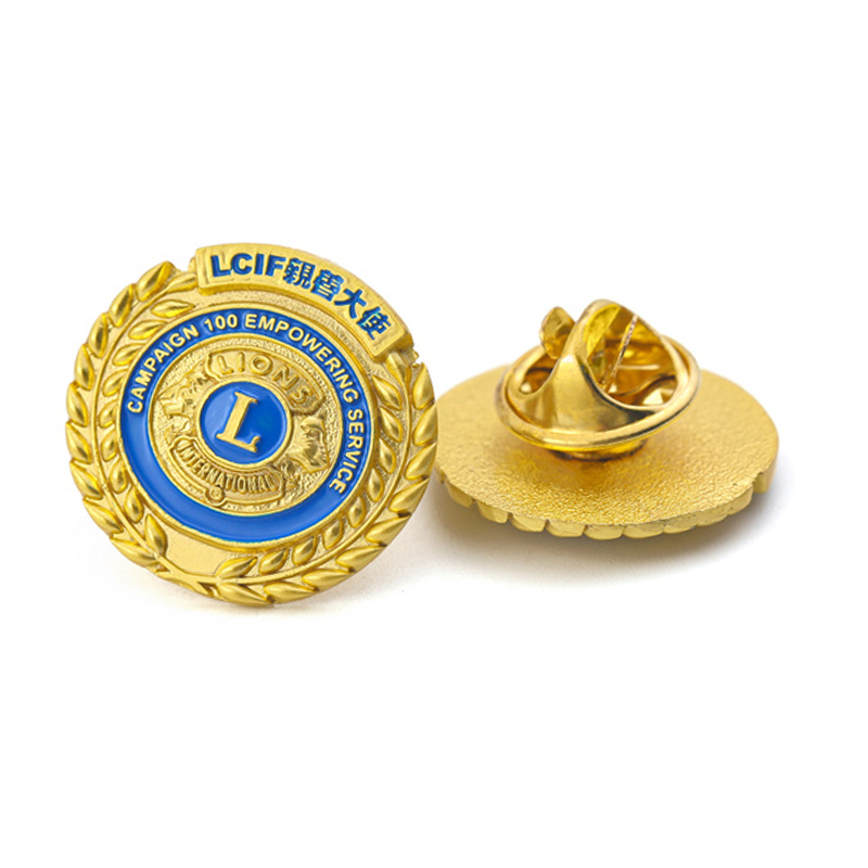 Lions Club Badges Custom Soft Enamel Round Logo Pin