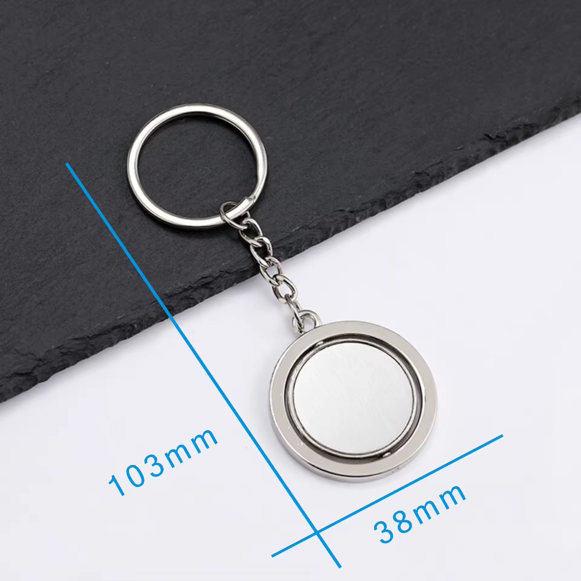 Metal Blank Sublimation Rotary spin Keychain