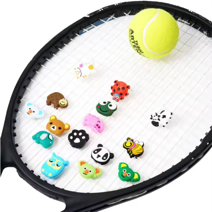 promotional custom logo silicone tennis racket string vibration dampener