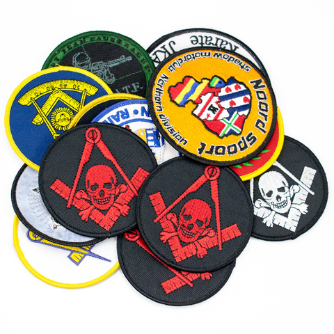 Custom High quality Masonic Embroidery Patch badges backing sew on embroidery patch