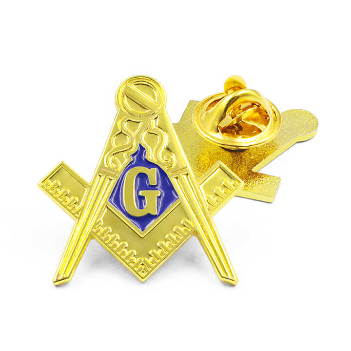 Wholesale Gift Design Logo Masonic Car Sticker Emblems Accessories Freemason Badge Brooch Enamel Custom Metal Badges Masonic Pin