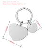 Round Heart Stamped Pendant Key Chain Keyrings