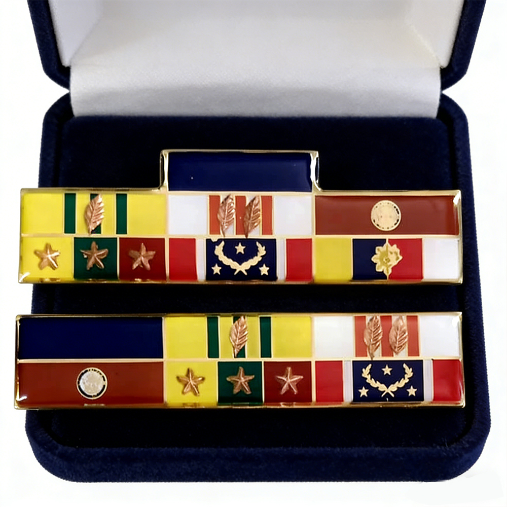 Custom Enamel Military Ribbon Bar - Personalized Award and Service Ribbon Bar for Military Uniforms and Veterans