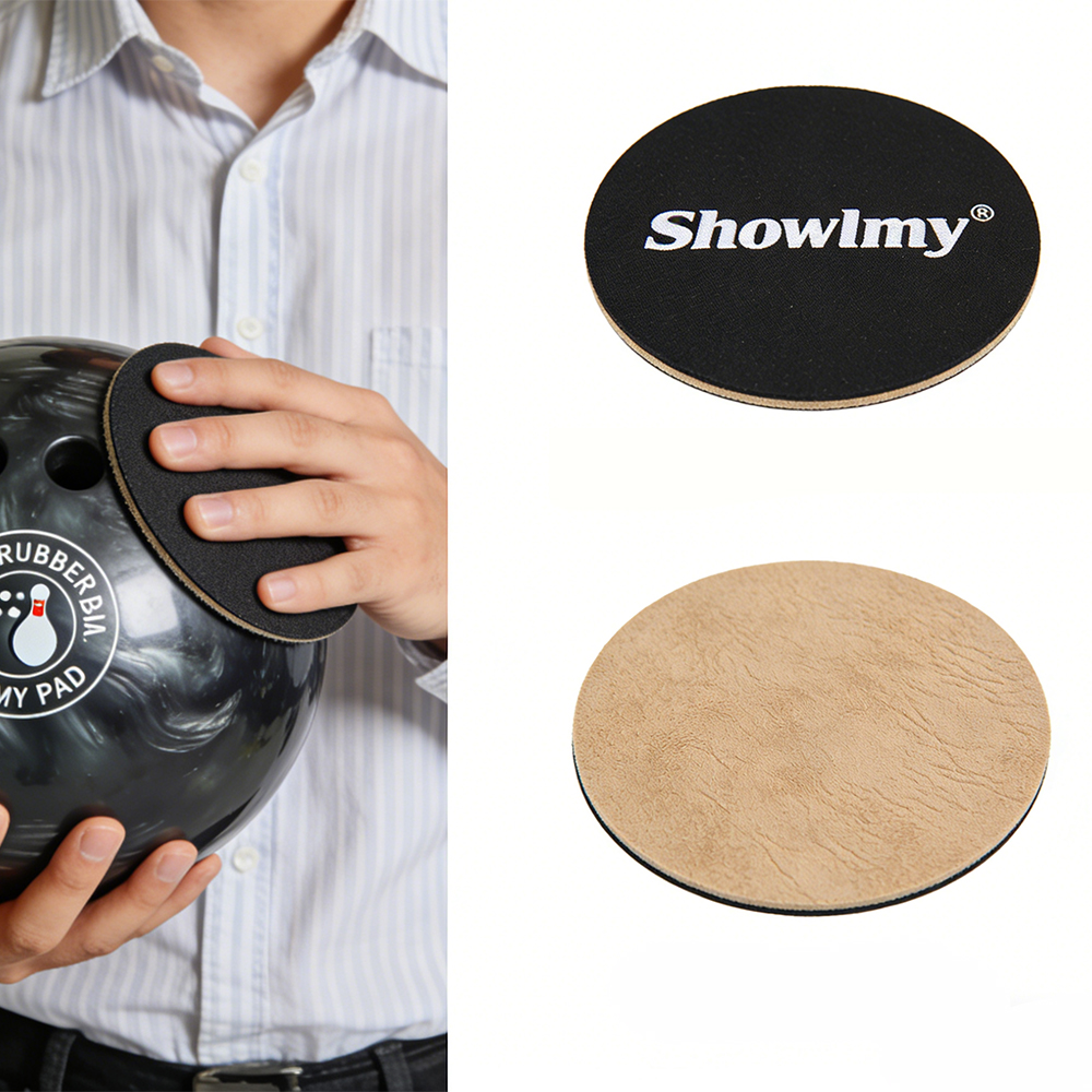 Custom PVC Rubber Bowling Shammy Pad 6 Inch Oil Absorbing Ball Cleaner with 3D Logo