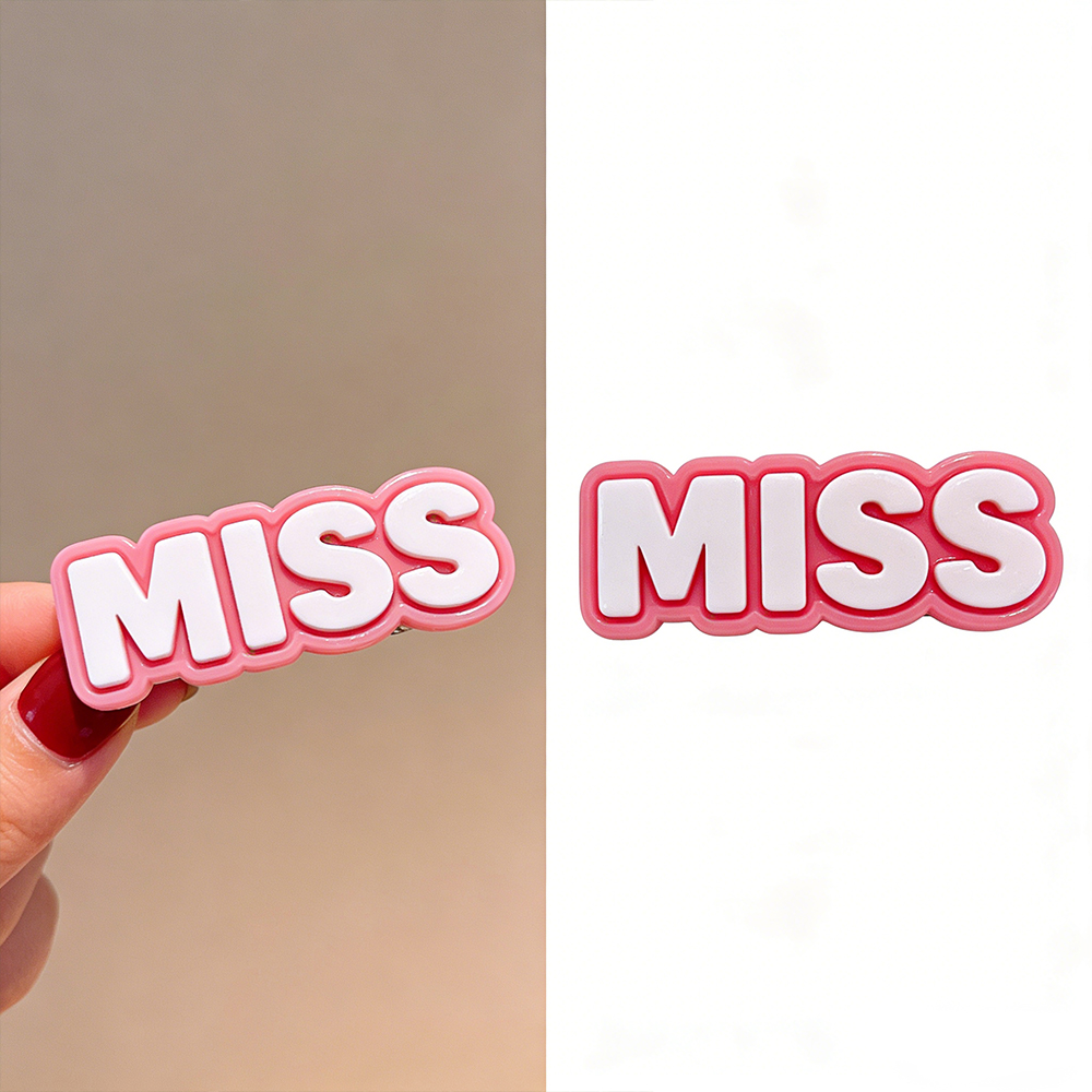 Custom Long-lasting Easy-to-clean PVC Heart Decorations for Hair Clips - Customizable Text PVC Charms for Hair Accessories