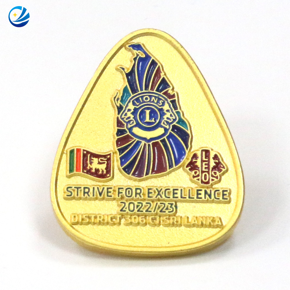 Personalized Wholesale High Quality Metal Lapel Enamel Pins Badge Custom Lions Clubs International Pins