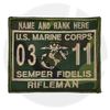 U.S. MARINE WOODLAND CAMO PERSONALIZED MOS PATCH