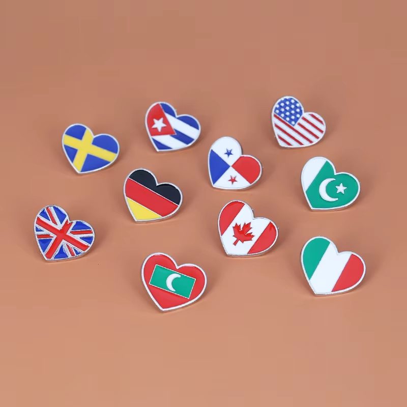 National Flag Brooch Enamel Pin, Clothes Accessories Brooch Travel Commemorative Lapel Badges