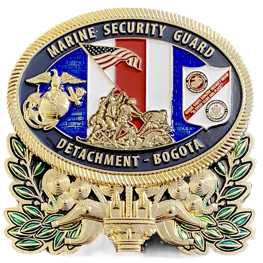 Wholesale Zinc Alloy Custom Enamel Logo 3D Gold Metal Colombia Souvenir Coin Challenge Coins
