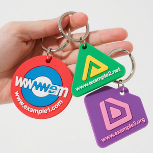 Wholesale Rubber Keychain Company logo 2/3d Effect Soft Pvc Brand Name Keyring Key Chain Rubber Keychains