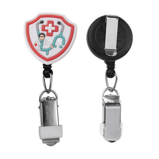 Medical Retractable Pull Badge Reel ID Lanyard Name Tag Card Badge Holder Reels Doctor Nurse Supplies Credential Holder 3D PVC