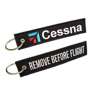 Customized Fabric Woven Both Sides Airplane Airline Jet Tag Embroidery Key Ring 3d Double Sided Logo Custom Pakistan Navy Aviation Keychain