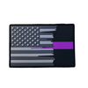 OEM Custom Silicon Patches Large Size 3D US American Blue Line Flag Iron-On PVC Rubber Patch for Clothing Woven Fabric Technique
