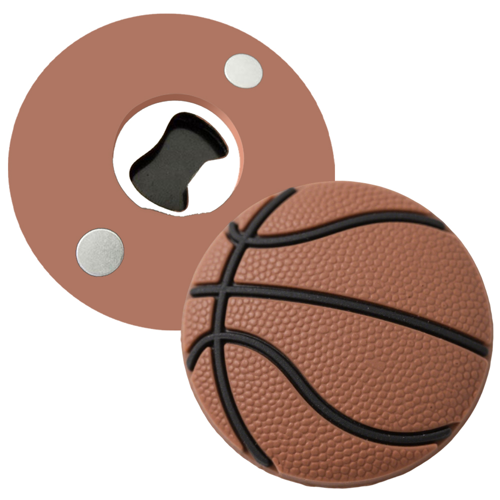 Sports Souvenir Round Rectangle Soccer Ball Basketball Custom Bottle Opener Fridge Magnet Aluminum Alloy Die Casting Sustainable