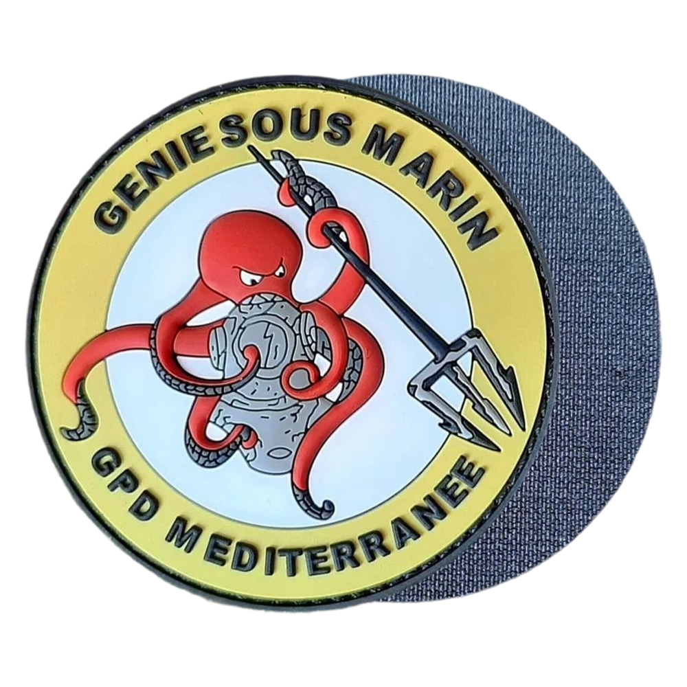 Custom Moral Logo 3D Soft Transfer Diver Bomb Disposal Expert Pvc Custom Rubber Patches Iron on Label Back Velcro for Garment
