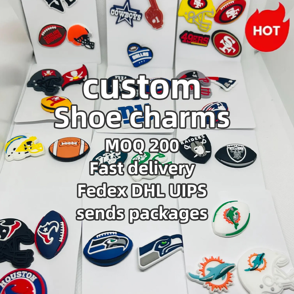 Wholesale PVC American Football Team Buffalo Bills Shoe Charms Custom Shoe Decorations NFL Shoe Charms New Arrival
