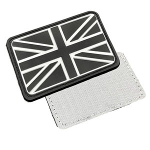 No Minimum Clothes Custom UK 3d Embossed Soft Pvc Silicone Rubber Logo Patches With Hook And Loop Backing