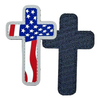 3D PVC Flag Rubber Badge Back Hook Patches Stars Stripes 3D USA Morale Cross PVC Patch Flag Stickers Shoulder Emblem Applique