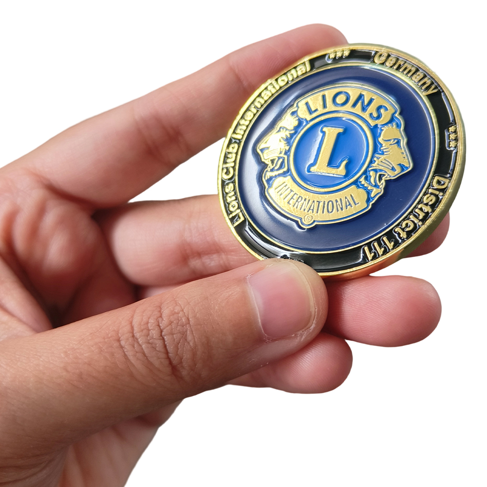 Lions Club International Shield Design Custom Coin Souvenir Enamel 3D Challenge Medal Metal Coin Custom Personalized Coins Gift
