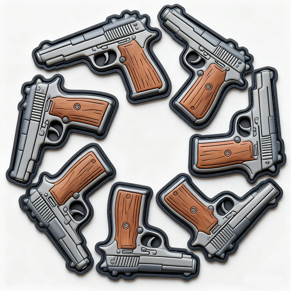 Awesome Hook and Loop Tiny Gun Tactical Morale Gear PVC Morale Patches